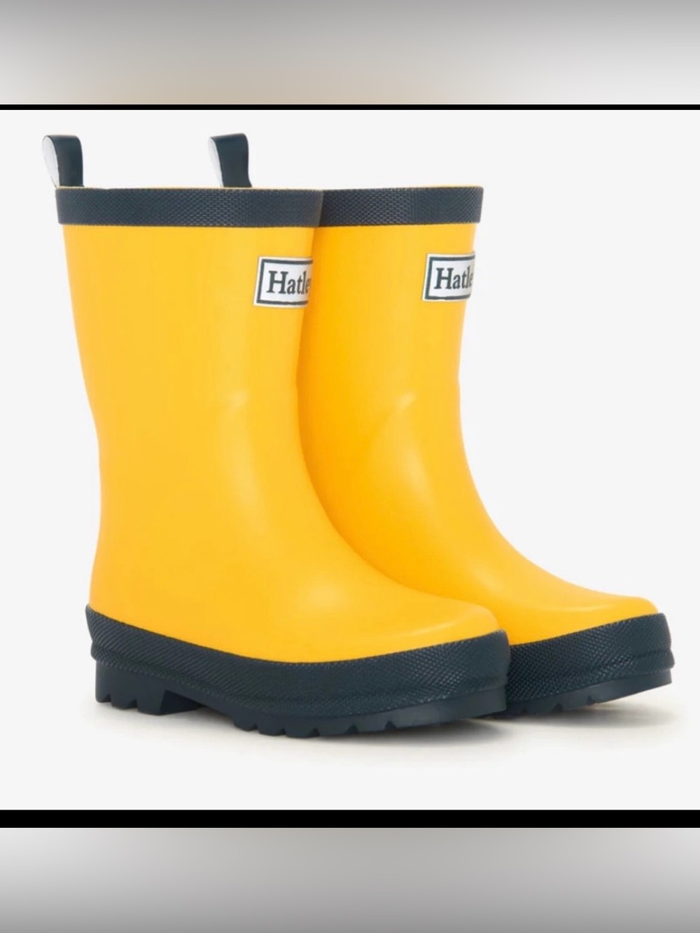 Hatley Matte Yellow Waterproof Rain Boots in Kids Size 3